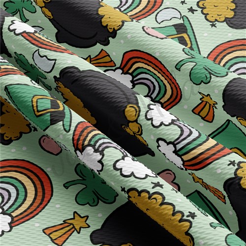 St. Patrick's Day Printed Liverpool Bullet Textured Stretch Solid Strip Thick Knit Jersey Fabric