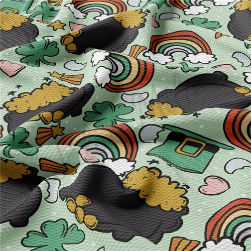 St. Patrick's Day Printed Liverpool Bullet Textured Stretch Solid Strip Thick Knit Jersey Fabric