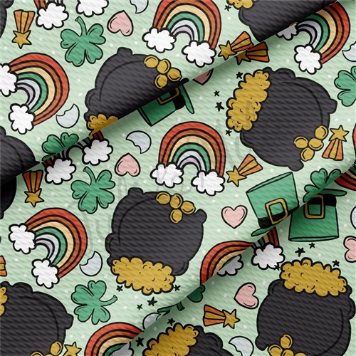 St. Patrick's Day Printed Liverpool Bullet Textured Stretch Solid Strip Thick Knit Jersey Fabric