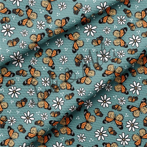 Butterflies Printed Liverpool Fabric (Butterflies) & Get a Free $89.99 Embroidery Bundle