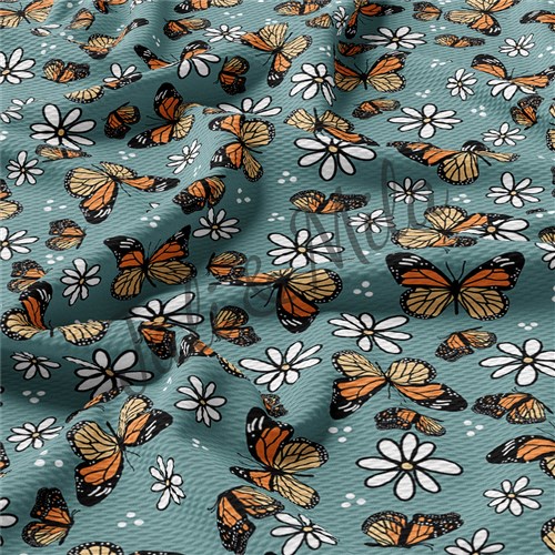 Butterflies Printed Liverpool Fabric (Butterflies) & Get a Free $89.99 Embroidery Bundle