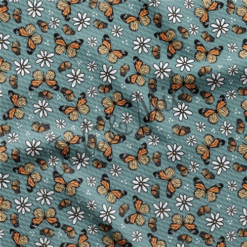 Butterflies Printed Liverpool Fabric (Butterflies) & Get a Free $89.99 Embroidery Bundle