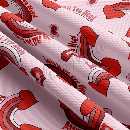 Valentine's Day Printed Liverpool Bullet Textured Stretch Solid Strip Thick Knit Jersey Fabric