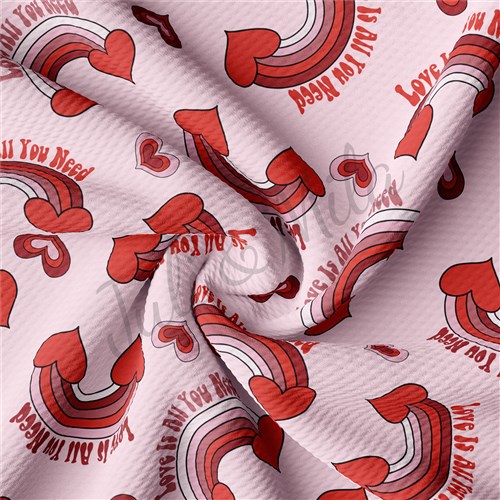 Valentine's Day Printed Liverpool Bullet Textured Stretch Solid Strip Thick Knit Jersey Fabric