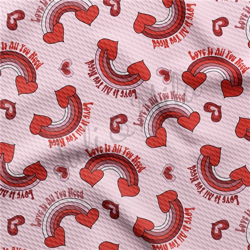 Valentine's Day Printed Liverpool Bullet Textured Stretch Solid Strip Thick Knit Jersey Fabric