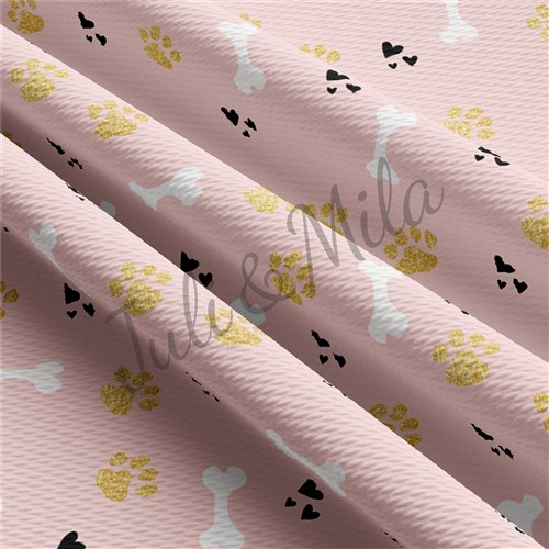 Dog Paw Printed Liverpool Fabric AA265 & Get a Free $89.99 Embroidery Bundle