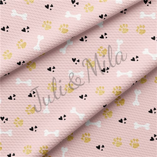 Dog Paw Printed Liverpool Fabric AA265 & Get a Free $89.99 Embroidery Bundle