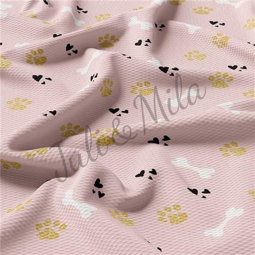 Dog Paw Printed Liverpool Fabric AA265 & Get a Free $89.99 Embroidery Bundle