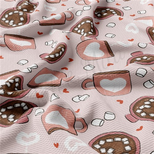 Valentine's Day Liverpool Bullet Textured Stretch Solid Strip Thick Knit Jersey Fabric