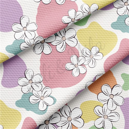 Floral Printed Liverpool Bullet Textured Stretch Solid Strip Thick Knit Jersey Fabric