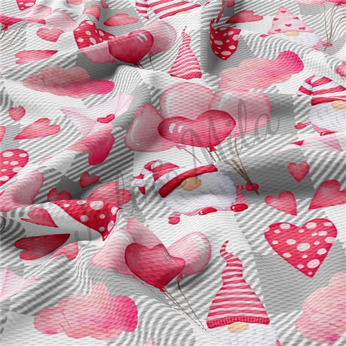 Valentine's Day Printed Liverpool Bullet Textured Stretch Solid Strip Thick Knit Jersey Fabric