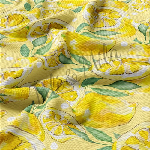 Lemon Printed Liverpool 4 Way Fabric Lemon3 & Get a Free $89.99 Embroidery Bundle