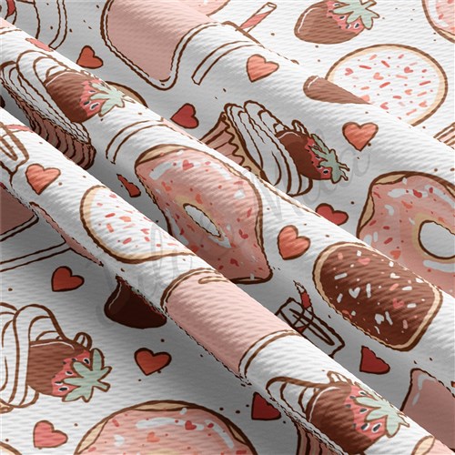 Valentine's Day Printed Liverpool Bullet Textured Stretch Solid Strip Thick Knit Jersey Fabric
