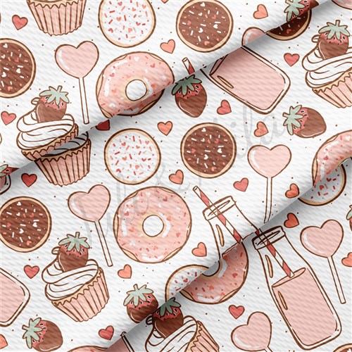Valentine's Day Printed Liverpool Bullet Textured Stretch Solid Strip Thick Knit Jersey Fabric