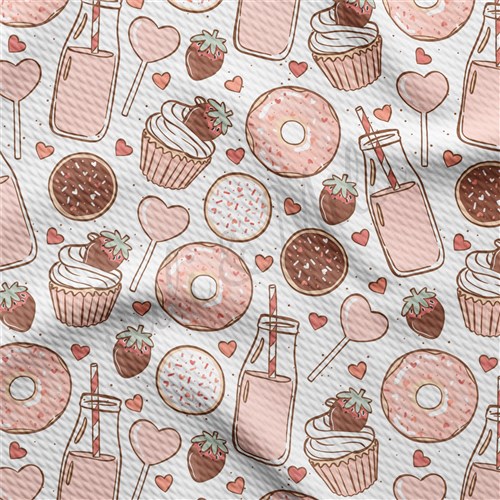 Valentine's Day Printed Liverpool Bullet Textured Stretch Solid Strip Thick Knit Jersey Fabric