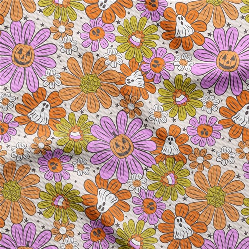 Fall Autumn Halloween Pumpkin Printed  floral AA1882 & Get a Free $89.99 Embroidery Bundle