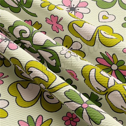 St. Patrick's Day Printed Liverpool Bullet Textured Stretch Solid Strip Thick Knit Jersey Fabric