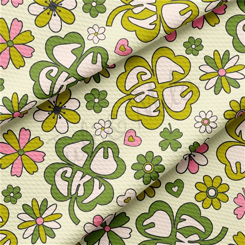 St. Patrick's Day Printed Liverpool Bullet Textured Stretch Solid Strip Thick Knit Jersey Fabric
