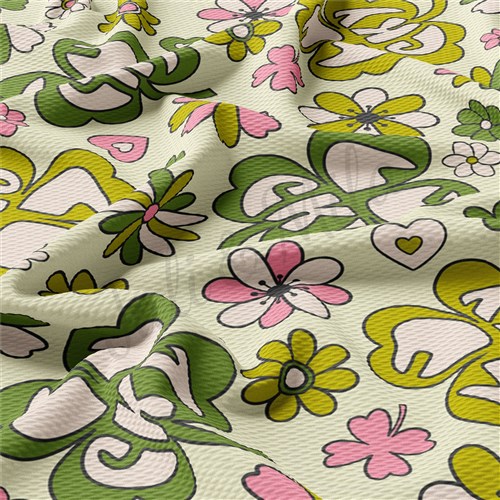 St. Patrick's Day Printed Liverpool Bullet Textured Stretch Solid Strip Thick Knit Jersey Fabric