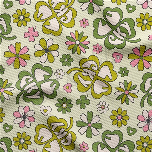 St. Patrick's Day Printed Liverpool Bullet Textured Stretch Solid Strip Thick Knit Jersey Fabric