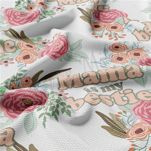 Mama is my Bestie Printed Liverpool Bullet Textured Stretch Solid Strip Thick Knit Jersey Fabric