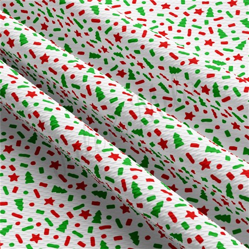 Christmas Printed Liverpool Bullet Textured Stretch Solid Strip Thick Knit Jersey Fabric