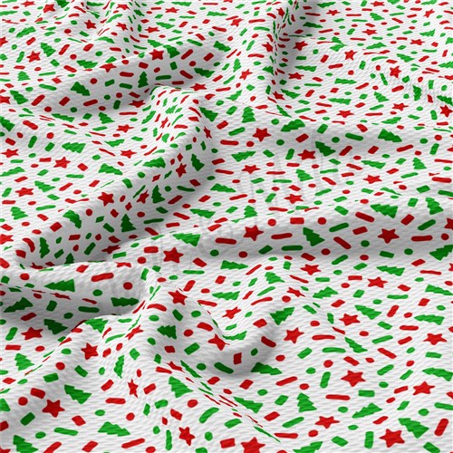 Christmas Printed Liverpool Bullet Textured Stretch Solid Strip Thick Knit Jersey Fabric
