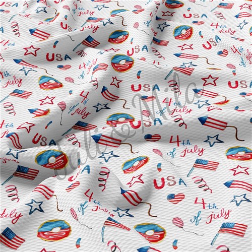 Patriotic 4th of July Printed Liverpool USA Flag (PT27) & Get a Free $89.99 Embroidery Bundle