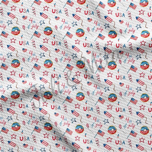 Patriotic 4th of July Printed Liverpool USA Flag (PT27) & Get a Free $89.99 Embroidery Bundle