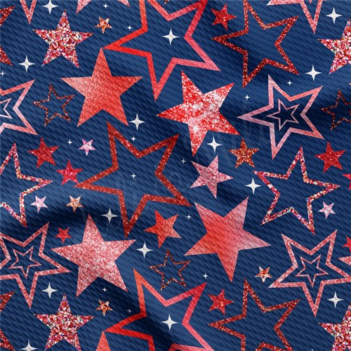 Patriotic 4th of July Printed Liverpool Fabric AA1715 & Get a Free $89.99 Embroidery Bundle