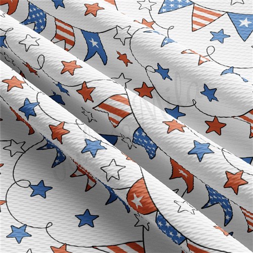 4th of July Patriotic Printed Liverpool Fabric AA2189 & Get a Free $89.99 Embroidery Bundle