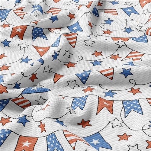 4th of July Patriotic Printed Liverpool Fabric AA2189 & Get a Free $89.99 Embroidery Bundle