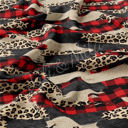 Printed Knit Red Plaid Liverpool Fabric AA509 & Get a Free $89.99 Embroidery Bundle