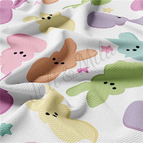 Easter Printed Liverpool Bullet Textured Stretch Solid Strip Thick Knit Jersey Fabric