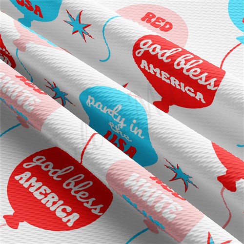 4th of July Patriotic Printed Liverpool Fabric AA1798 & Get a Free $89.99 Embroidery Bundle