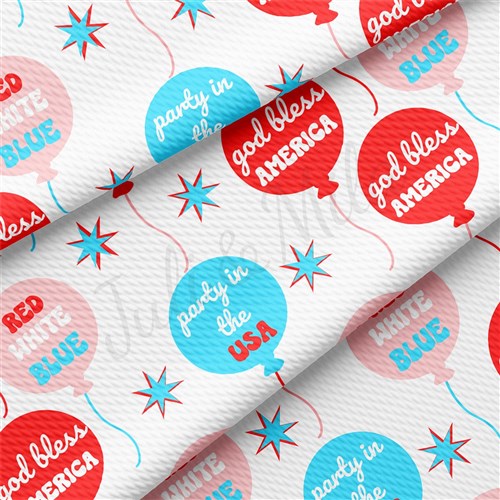 4th of July Patriotic Printed Liverpool Fabric AA1798 & Get a Free $89.99 Embroidery Bundle
