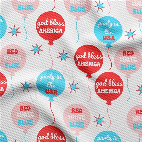 4th of July Patriotic Printed Liverpool Fabric AA1798 & Get a Free $89.99 Embroidery Bundle
