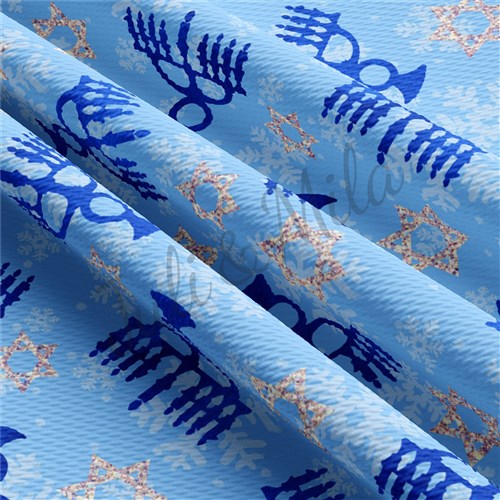 Hanukkah Liverpool Bullet Textured Stretch Solid Strip Thick Knit Jersey Fabric