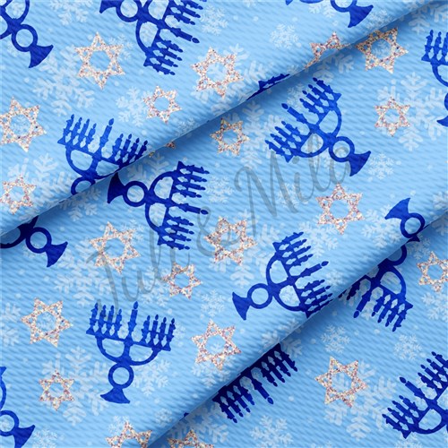 Hanukkah Liverpool Bullet Textured Stretch Solid Strip Thick Knit Jersey Fabric