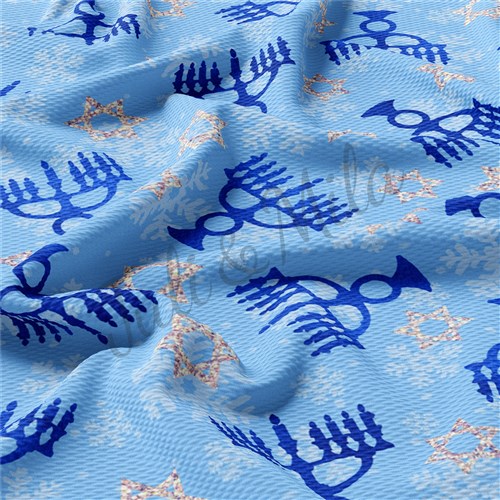Hanukkah Liverpool Bullet Textured Stretch Solid Strip Thick Knit Jersey Fabric