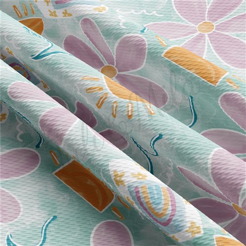 Summer Printed Liverpool Bullet Textured Stretch Solid Strip Thick Knit Jersey Fabric