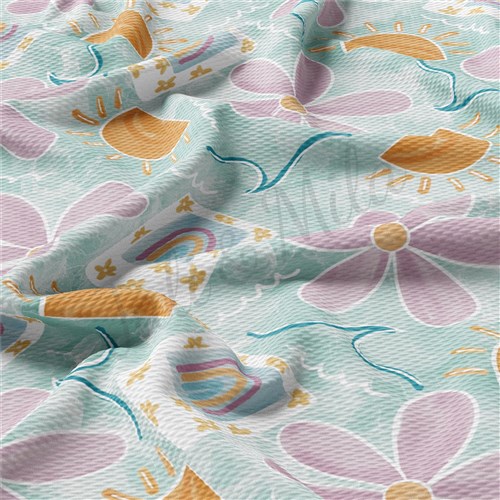 Summer Printed Liverpool Bullet Textured Stretch Solid Strip Thick Knit Jersey Fabric