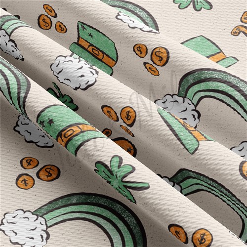 St. Patrick's Day Printed Liverpool Bullet Textured Stretch Solid Strip Thick Knit Jersey Fabric