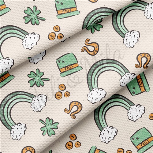 St. Patrick's Day Printed Liverpool Bullet Textured Stretch Solid Strip Thick Knit Jersey Fabric