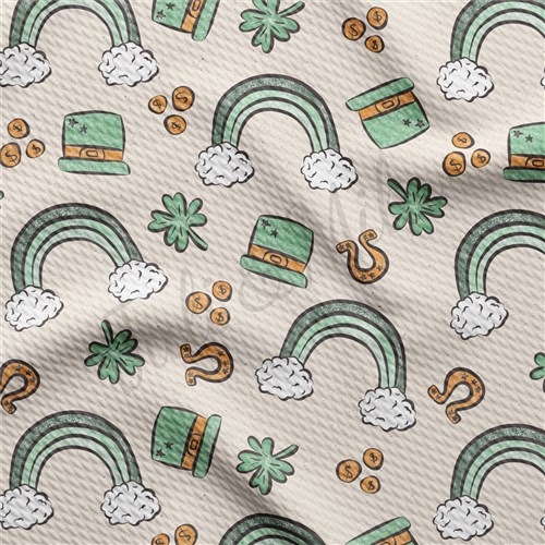 St. Patrick's Day Printed Liverpool Bullet Textured Stretch Solid Strip Thick Knit Jersey Fabric