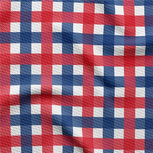 Patriotic 4th of July Liverpool Bullet Textured Stretch Solid Strip Thick Knit Jersey Fabric