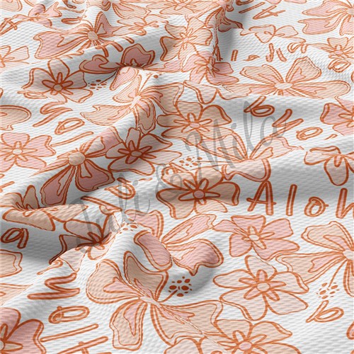 Aloha Printed Liverpool Bullet Textured Stretch Solid Strip Thick Knit Jersey Fabric