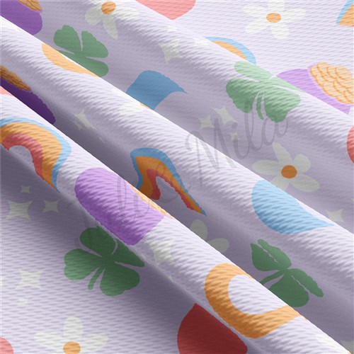 St. Patrick's Day Printed Liverpool Bullet Textured Stretch Solid Strip Thick Knit Jersey Fabric