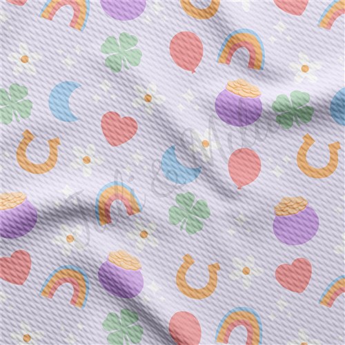 St. Patrick's Day Printed Liverpool Bullet Textured Stretch Solid Strip Thick Knit Jersey Fabric