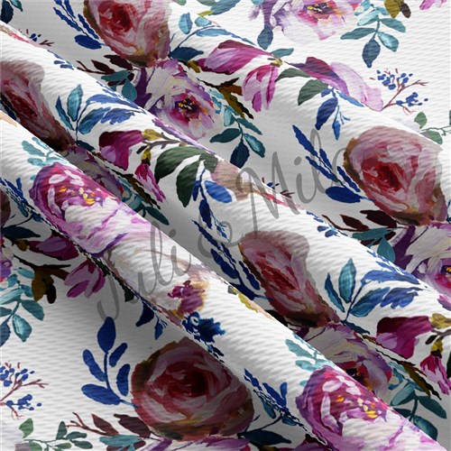 Printed Floral Liverpool Bow Floral Roses (F34) & Get a Free $89.99 Embroidery Bundle